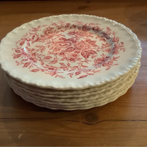 ANTIQUE SET/7 “PRINTEMPS” GRINDLEY ENGLAND CHINA BREAD/BUTTER PLATES